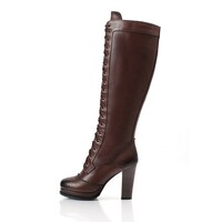 Women's high heeled boots with straps 2 colors - Thumbnail 2