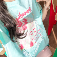 Cute cake lace patchwork antibacterial T-shirt - Thumbnail 3