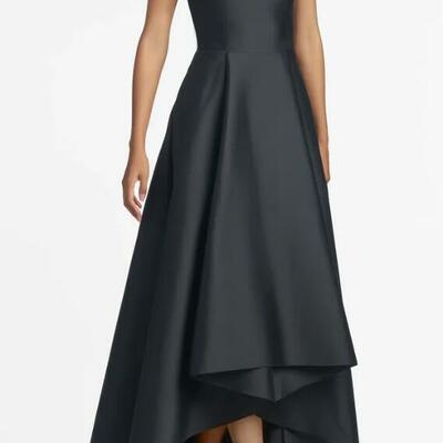 Simple navy blue a line tea-length mother of bride/groom dress evening formal gown