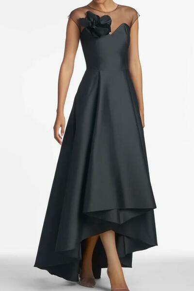 Simple Navy Blue A Line Tea-length Mother of Bride/Groom Dress Evening Formal Gown