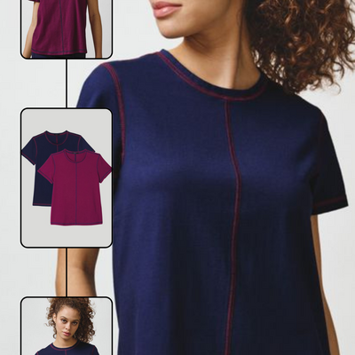 2 pack contrast stitched top - final sale