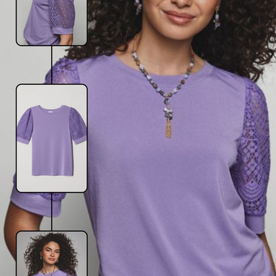 Lace-sleeve top - final sale