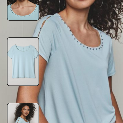 Studded sleeve top - final sale