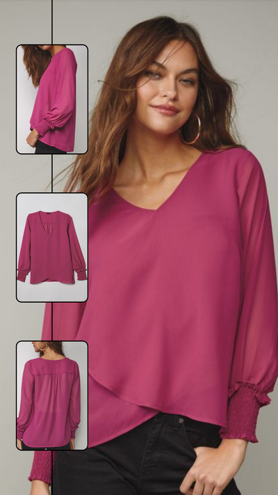 Chiffon Crisscross Front Top - FINAL SALE