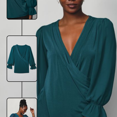 Surplice wrap blouse - final sale