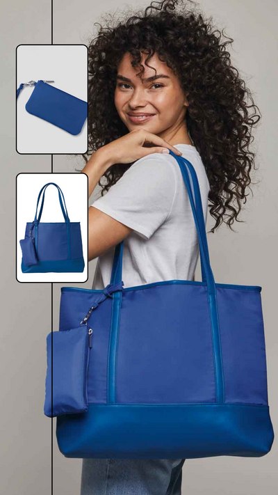 Blue Shiny Tote - FINAL SALE