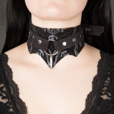 Ooak bloodlines choker - blk/silver - Thumbnail 3
