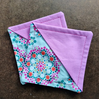 Corner bookmark- teal mandela