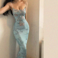 Sexy hip-wrapped suspender dress long skirt - Thumbnail 2