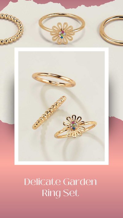 Delicate Garden Ring Set - FINAL SALE