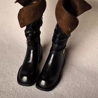 Thick-soled fashion boots retro reversible belt buckle knight boots  - Thumbnail 5