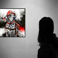 Firefighter Dalmatian 24 X 24 Art Print - Thumbnail 1