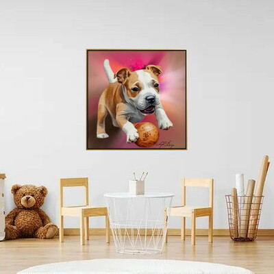 Pit bull puppy art print