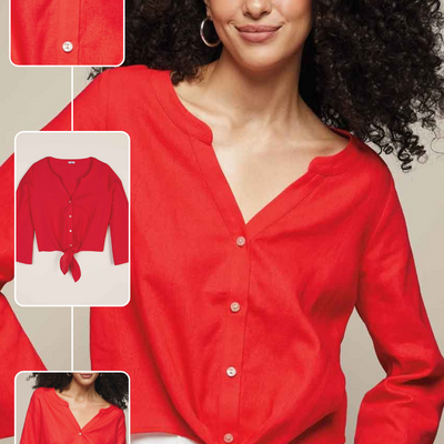 Tie-front button down top - final sale