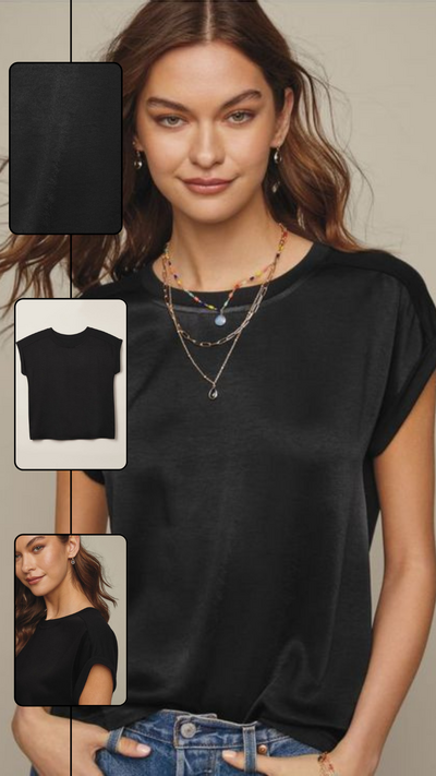 Relaxed Rolled Sleeve Top