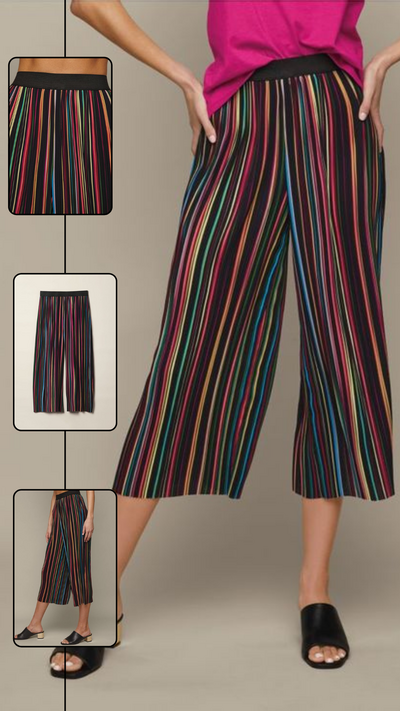 Striped Wide-Leg Crop Pant - FINAL SALE