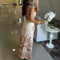 Fashion Printed Sleeveless Dress - Thumbnail 1