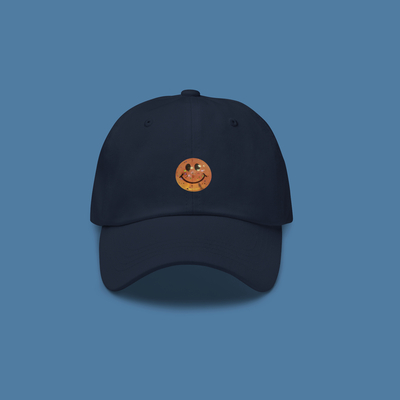 Smiley face bouncy balls baseball cap navy blue