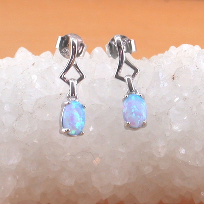 925 blue opal earrings/sterling silver blue opal earrings/opal jewellery/opal jewelry/opal jewelery/opal stud earrings/october birthstone