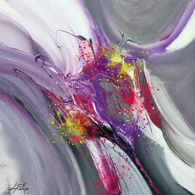 Vibrant whirl abstract art print