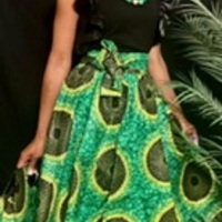 Vibrant Vines Skirt Set w/ Headwrap & Purse - Thumbnail 1