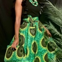 Vibrant Vines Skirt Set w/ Headwrap & Purse - Thumbnail 2