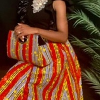 African Bloom Skirt Set w/ Headwrap & Purse - Thumbnail 1