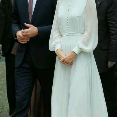 Light blue a line chiffon sheer long sleeve covered button prom dresses