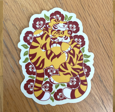 TIGERS & POPPIES Sticker