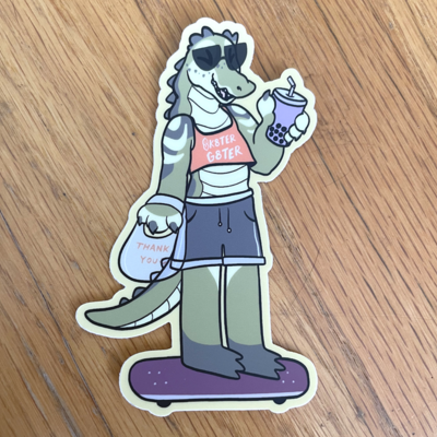 Skater gator sticker