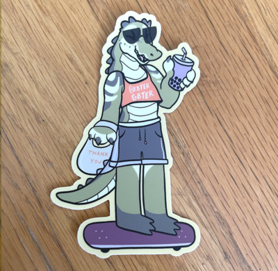 SKATER GATOR Sticker