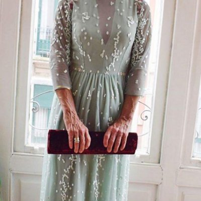 Sheath mint green half sleeve mother of bride dresses - Thumbnail 1