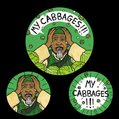 Avatar cabbage man button badges/keyring - Thumbnail 1