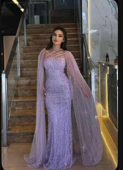 Luxury Mermaid Sequins Lace Pink Prom Dresses Evening Gowns Formal Party Gowns