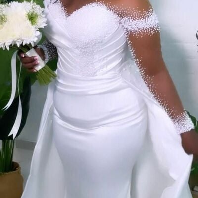 Luxury wedding dress, mermaid afrcian girls beading crystals bridal dress bridal gown