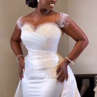 Luxury Wedding Dress, Mermaid Afrcian Girls Beading Crystals Bridal Dress Bridal Gown - Thumbnail 4