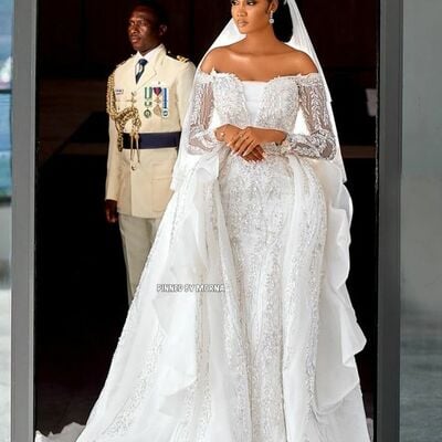 Luxury wedding dress, mermaid african girls bridal dress bridal gown