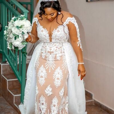 Luxury wedding dress, mermaid afrcian girls appliques bridal dress bridal gown - Thumbnail 2