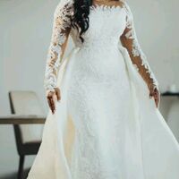Luxury Wedding Dress, Plus Size Lace Appliques African Girls Bridal Dress Bridal Gown - Thumbnail 1