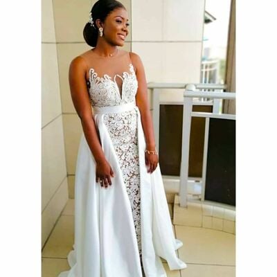 Luxury wedding dress, mermaid afrcian girls lace bridal dress bridal gown