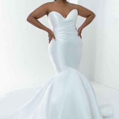 Simple wedding dress, mermaid african girls bridal dress bridal gown - Thumbnail 1