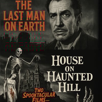 Vincent price halloween horror double feature - last man on earth & house on haunted hill dvd