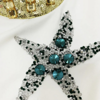 Women Fashion Runway Mini Dress Starfish Shell Crab Print Tassel Hem Sleeveless Tank Strap Dresses - Thumbnail 6