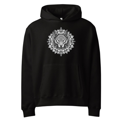 Oversized Heavyweight Hoodie - Wolf Print