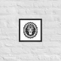 Tiger Framed Poster - Black and white - Thumbnail 3