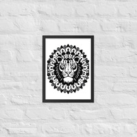 Tiger Framed Poster - Black and white - Thumbnail 4