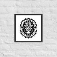Tiger Framed Poster - Black and white - Thumbnail 7