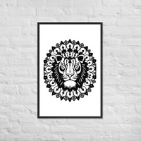 Tiger Framed Poster - Black and white - Thumbnail 12