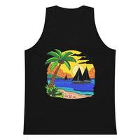 Men´s premium Beach Print Tank Top - Thumbnail 1