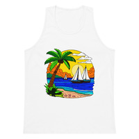 Men´s premium Beach Print Tank Top - Thumbnail 8